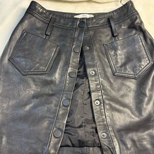 Ming Wang Charcoal Button-Front Mini Skirt